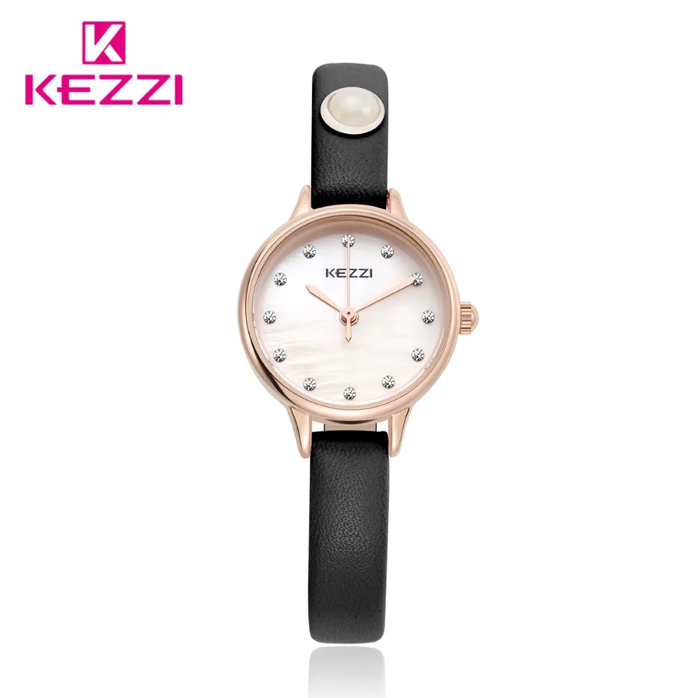

HOT Sell KEZZI New Top Brand Fahsion Watch Simple Style Shell Dial Luxury Pearl Diamond Watches Quartz Leather BandWatch K1498