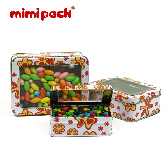 Mimi Paquete caja de almacenamiento multicolor moda flor latas selladas