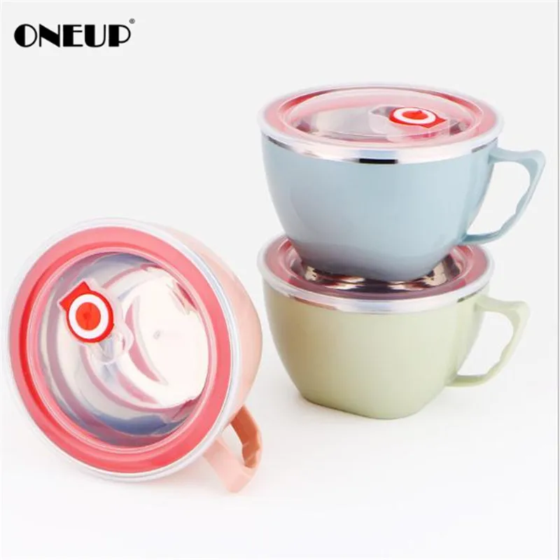 Ланч бокс ONEUP с крышкой портативный контейнер из нержавеющей стали для лапши