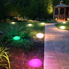 Luces solares para exteriores, luces de jardín con forma de piedra adoquín que cambian de Color, impermeables, con Control remoto