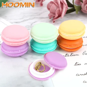 

Macarons Storage Box Organizer Jewelry Ring Necklace Carrying Case Portable Candy Color Mini Cute
