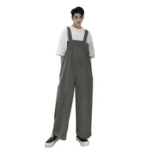 Уличный хип хоп мужской ретро Свободный Мужской велосипедный комбинезон широкие брюки для мужчин Уличная Одежда для танцев цельный комбинезон A70303