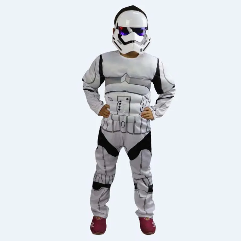 

S-L Fantasia infantile Unisex Children Star Wars Cosplay Halloween Stormtroopers helmet Costume Christmas Purim Stage play dress