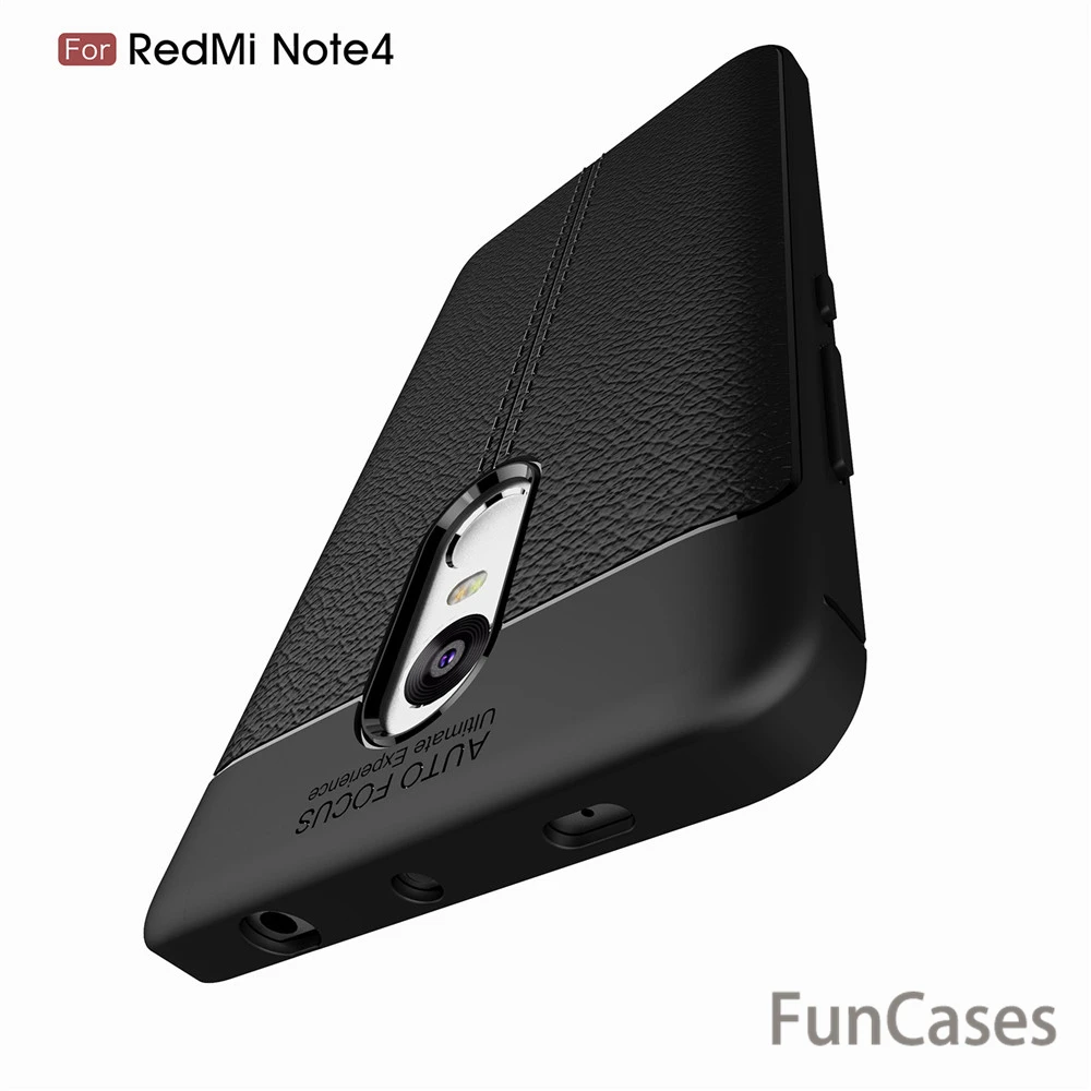 Xiaomi Redmi Note 4 Чехол 5 дюймов роскошный кожаный TPU силиконовый чехол на заднюю панель