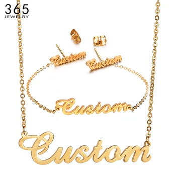 

Fashion Customized Stainless Steel Name Necklace For Women Men Gold Personalized Letter Necklace Pendant Custom Jewelry