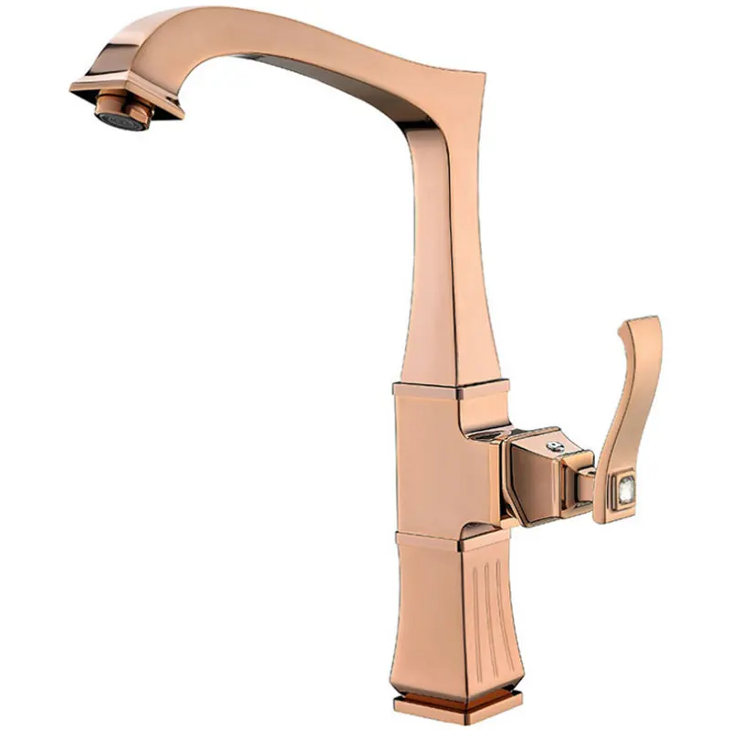 

Sanitary ware rose gold water faucet kitchen hot and cold mixer faucet hardware wash vegetable basin faucet hardware