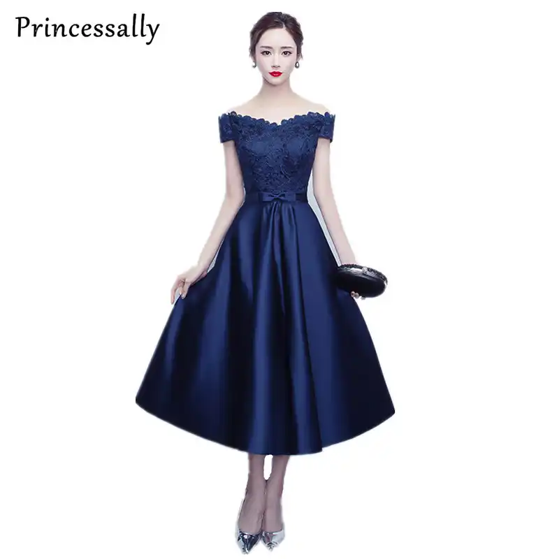 formal navy blue dress