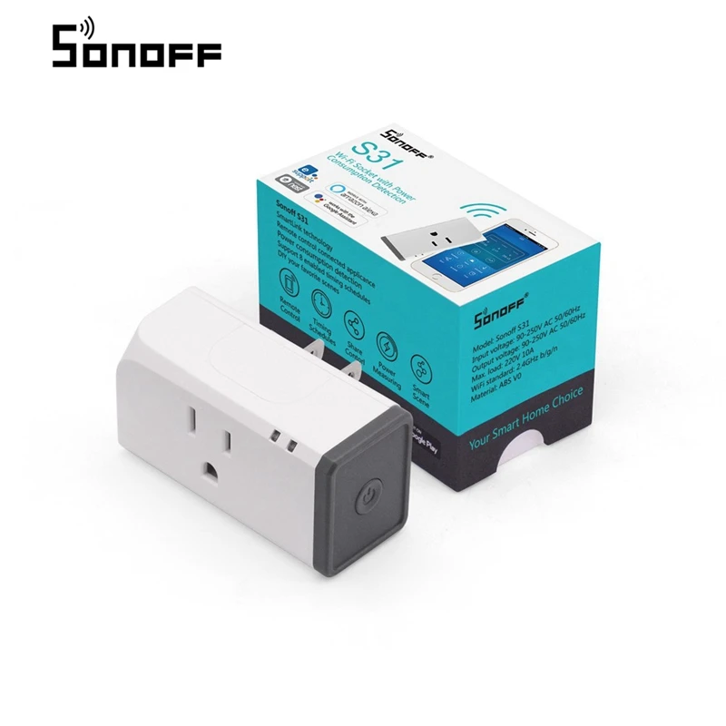 SONOFF S31 US Wifi Smart Plug 16A мини умная розетка домашняя потребляемая мощность измерение