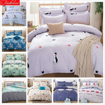 

3/4 pcs Bedding Set Soft Skin Comfortable Bed Linen Single Twin Queen King Size Bedspreads Quilt Comforter Pillow Case 180x220cm