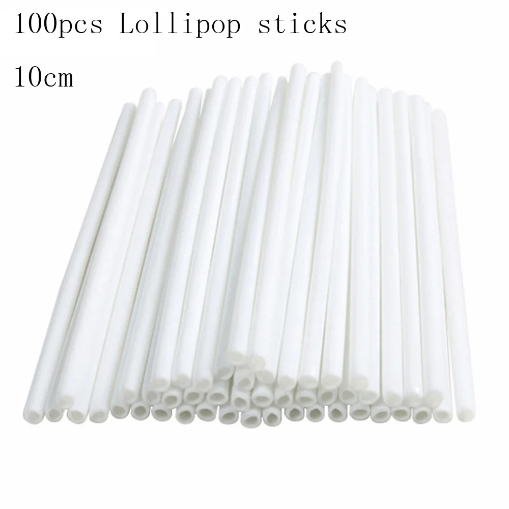 10cm 100pcs sticks 100 шт./упак. каблуке 8-10 см, 15 см безопасный Пластик палочка для леденца силиконовая форма для леденцов шоколадная сахарная леденца на палочке "сделай сам" Mold инструмент - Цвет: 10cm 100pcs sticks
