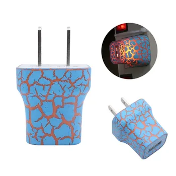 

LED Crack Style Glowing USB Charger Plug AC Travel Home Charging Power Adapter for iphone Samsung