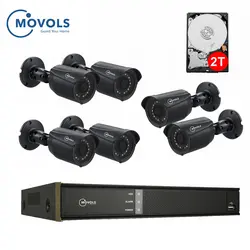 MOVOLS 8CH CCTV Системы 1080 P AHD DVR HDMI H.264 2MP DVR 4 шт. видеонаблюдение Системы открытый Водонепроницаемый IR-CUT комплект камер видеонаблюдения