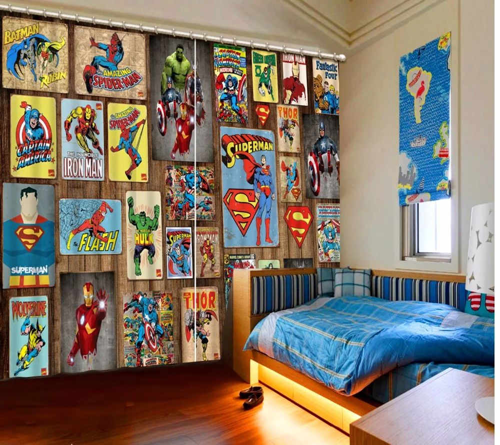 

High Quality 3D Curtain Custom any size Curtain Living Room Cartoon Photo Curtains Design Blackout Shade Window Curtains Bathro