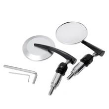 1 пара Универсальный руль мотоцикла зеркало заднего вида CNC 7/8 дюймов Серебряный алюминиевый сплав Прочный долговечный