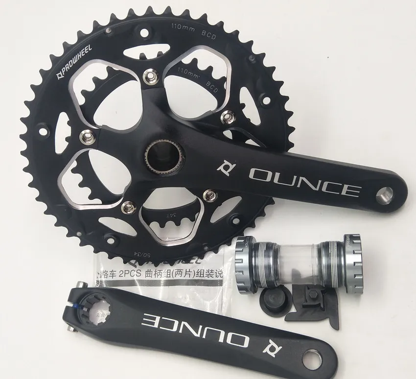 Велосипедная неподвижная передача из алюминиевого сплава Crankset 170 мм 110 BCD горный велосипед CNC полое колесо цепной передачи с рычагом 34-50 T с нижним кронштейном