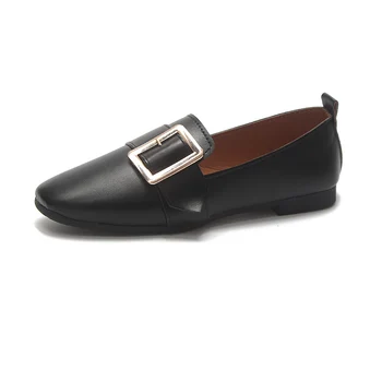 

2019 Fashion Women Shoes Soft Leather Ballet Flats Slip On Black Casual Boat Shoes Woman Classi Ballerina Shoes Mocassin Femme