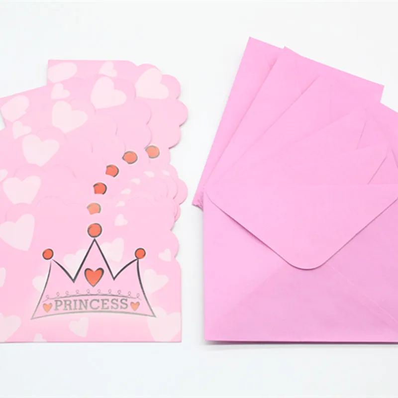 

Pink Crown Theme Invitation Card Blessing Birthday Party Party Toys Theme Event Pink Greeting Card