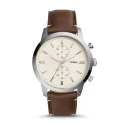 FOSSIL Townsman 44 мм кварцевый хронограф коричневые кожаные часы винтажные наручные часы для человека FS5350