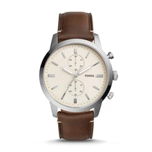 FOSSIL Townsman 44MM Quartz Chronograph Brown Leather Watch Vintage Wrist Watch for Man FS5350 super speed v6 v0180 racer quartz movement wrist watch for man black brown white
