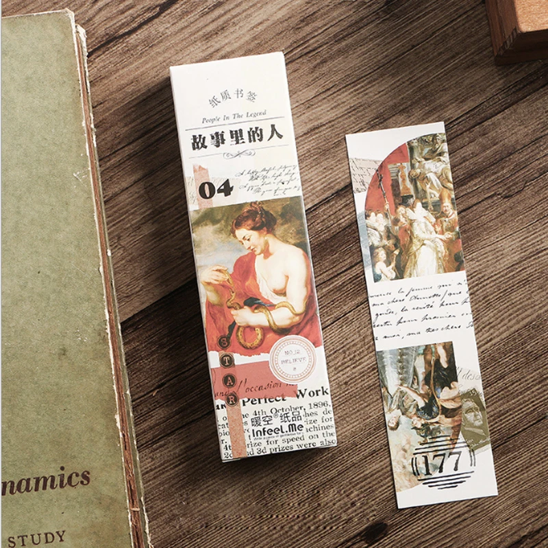 

30pcs/box Creative Character story bookmark Kawaii stationery bookmarks Cartoon Gift school label supplies papelaria