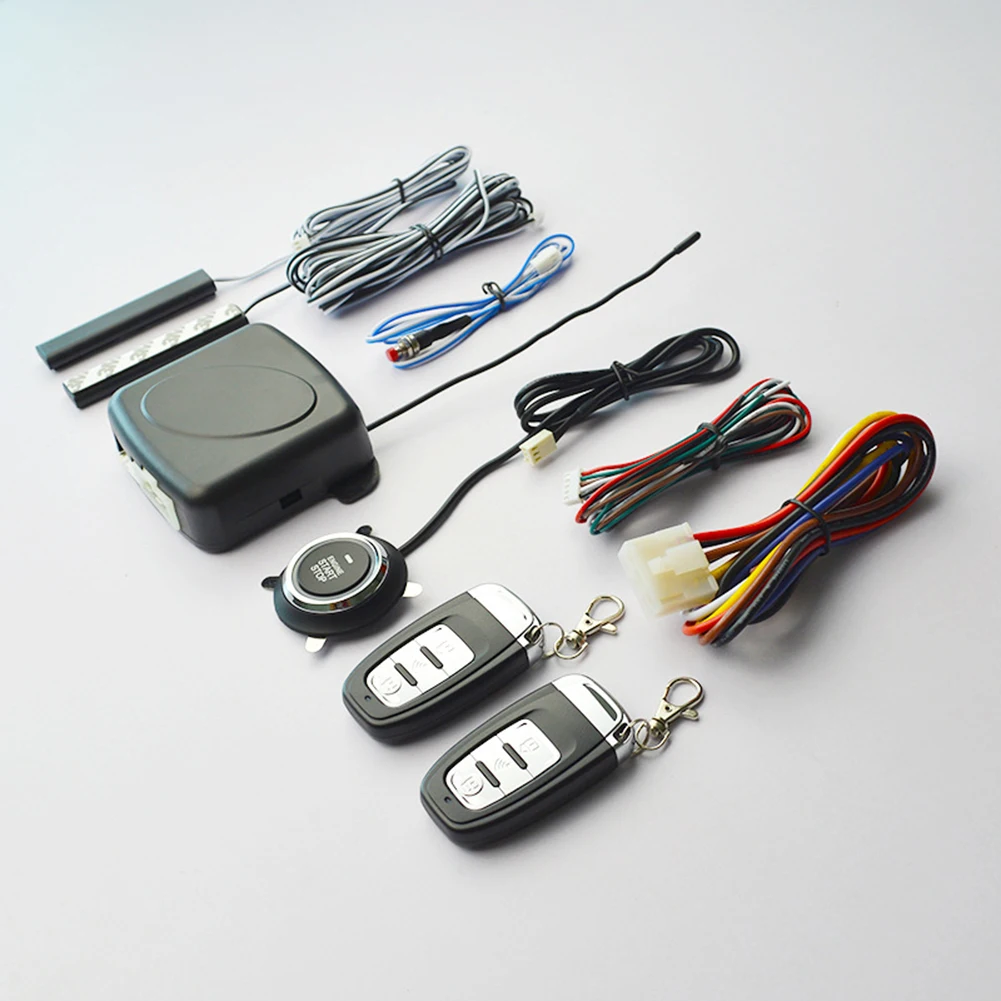

9Pcs New Car SUV Keyless Entry Engine Start Alarm System Push Button Remote Starter Stop Auto