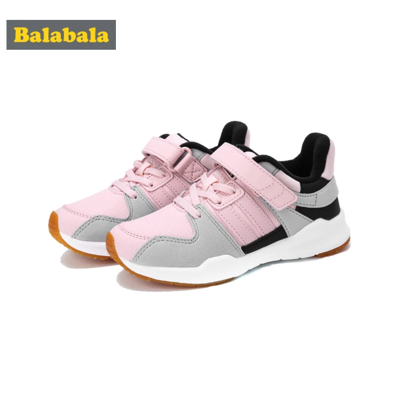 

Balabala Girls Fleece-Lined Sneakers with Hook-and-loop Strap Kids Toddler Girl Casual Sneakers with Reflective Tab