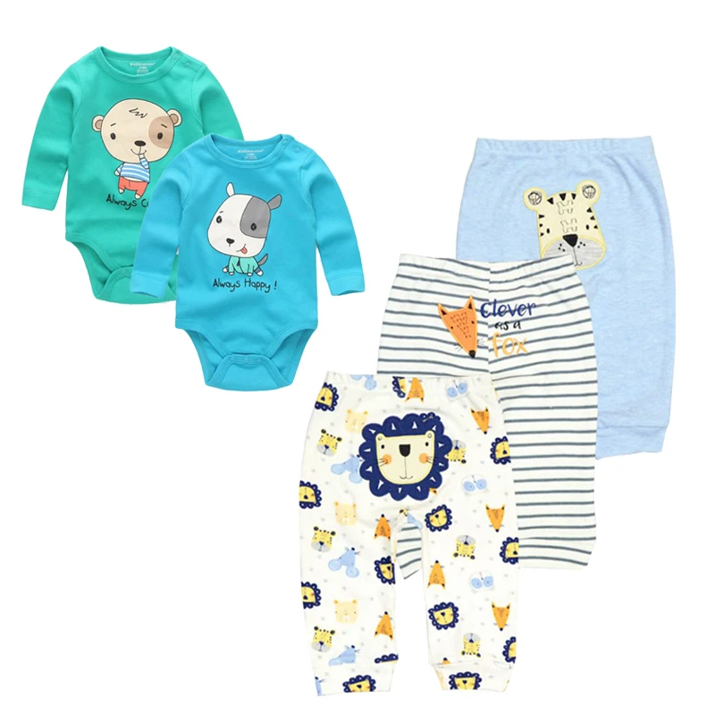

Kiddiezoom Baby Clothing Sets Infant Baby Rompers+Pants Newborn Unisex baby costume Toddlers Suits Cotton Baby Outfit Clothes