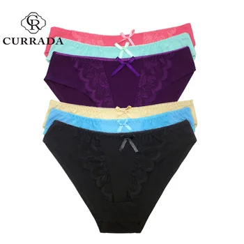 

6pcs/lot CURRADA Panties cotton underwear women briefs sexy lace panty low waiste intimates female underpant for lady 2019 new