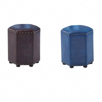 

B American living room sofa stool fashion creative leather stool wood fitting room stool home change shoe bench