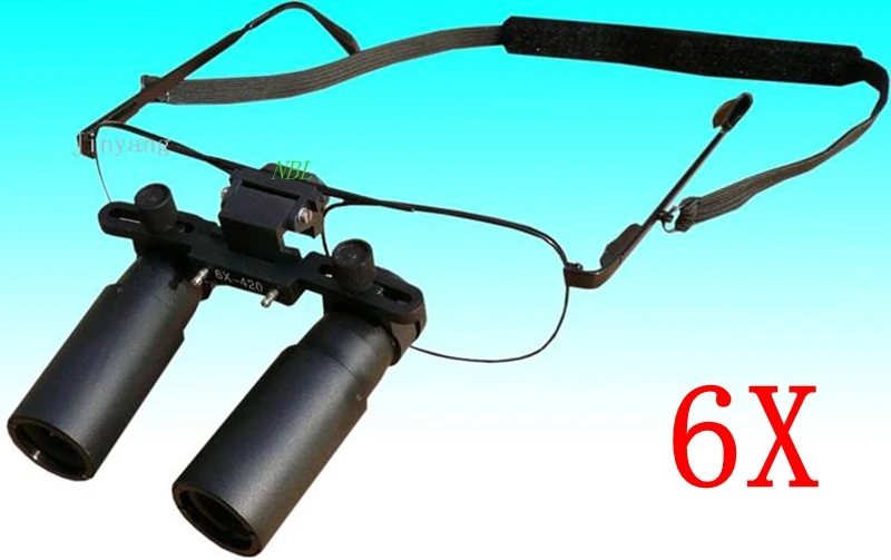 

6X 420MM Dental Binocular Loupes 6x Magnifying Lens Surgical Dental Medical Loupe Operations Kepler Magnifier Glasses With Box