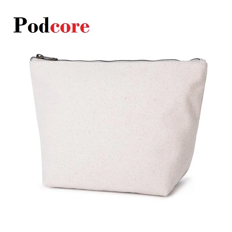 Canvas Zipper Makeup Bag Storage Pouch Canvas Clutch Cosmetic Bag Bolso