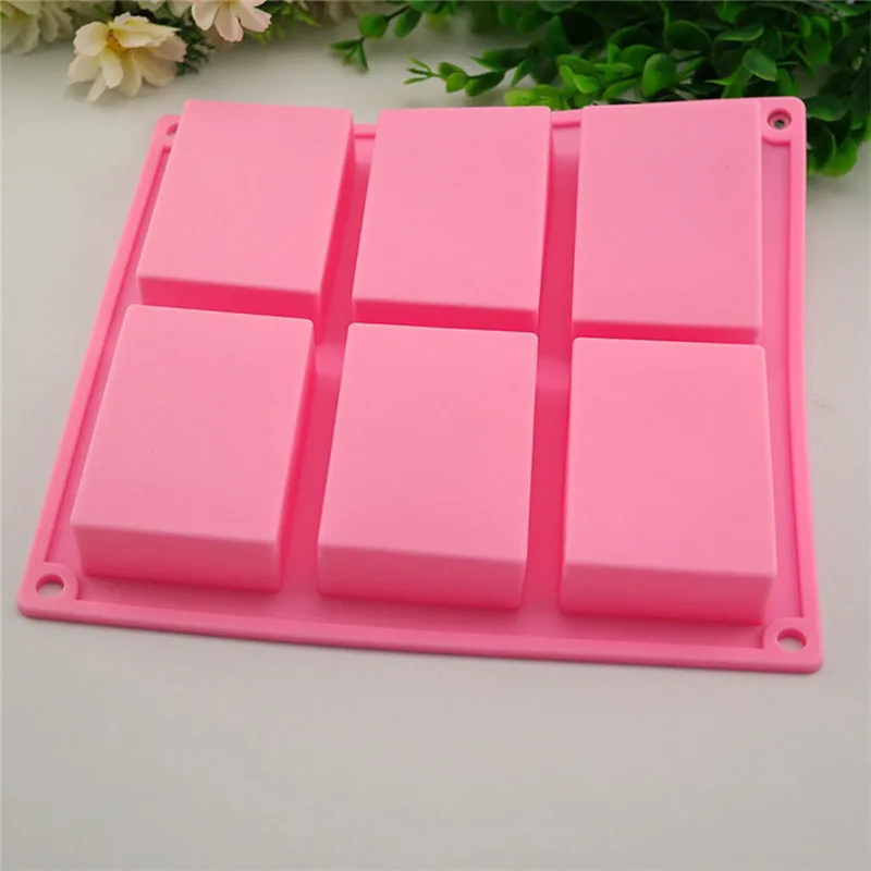 

2019 new best selling family handmade soap auxiliary tools homemade mold 6 even rectangular soap silicone mold #4M01