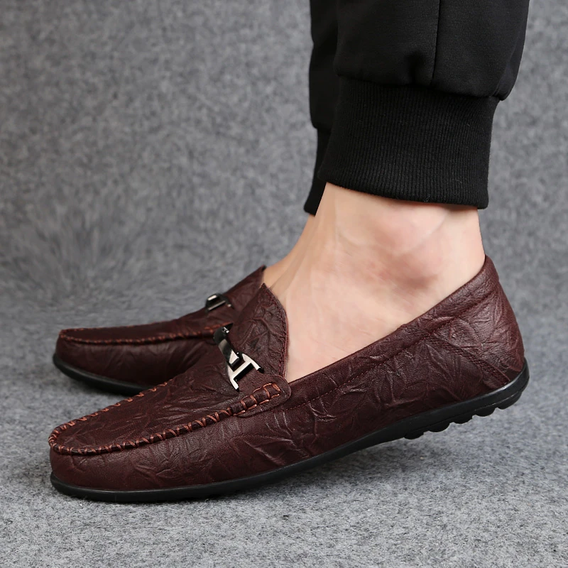 black leather moccasins mens