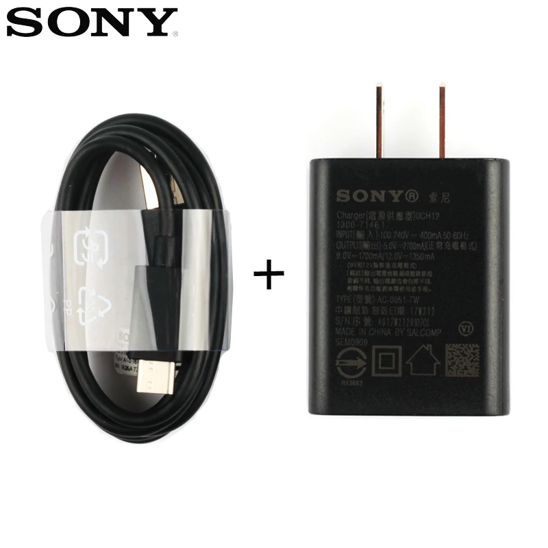 Оригинальное Адаптивное быстрое зарядное устройство SONY UCH12 для Xperia XZ Premium XA2 Ultra H4233 X Compact F5321 XA1 Ultra L1