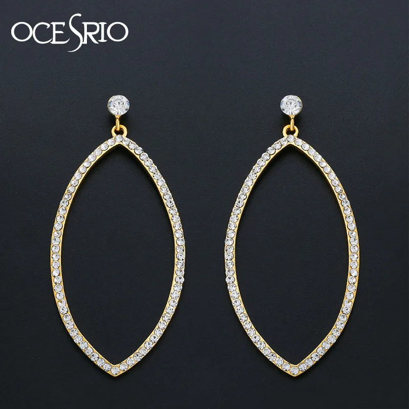 

OCESRIO New 2019 Big Gold Hoop Earrings Crystal Fancy Large Circle Women Earrings Hoops Gold earings fashion jewelry ers-p01