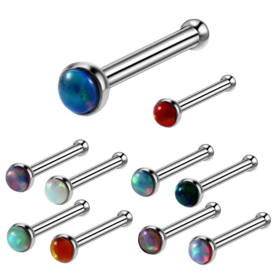 

10pcs/lot Steel 20G Opal Stone Nose Ring Nose Piercings Opal Nose Bone Nose Nariz Piercings Jewelry Sexy Body Jewelry Piercings