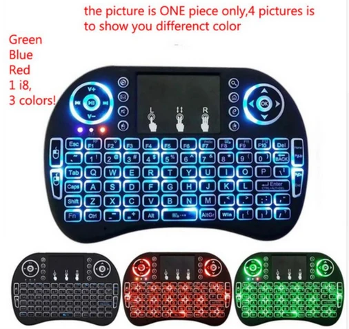 

Backlight i8 keyboard 10/20pcs English Russian Wireless Keyboard Air Mouse Touchpad Handheld Backlit for Android TV BOX Mini PC