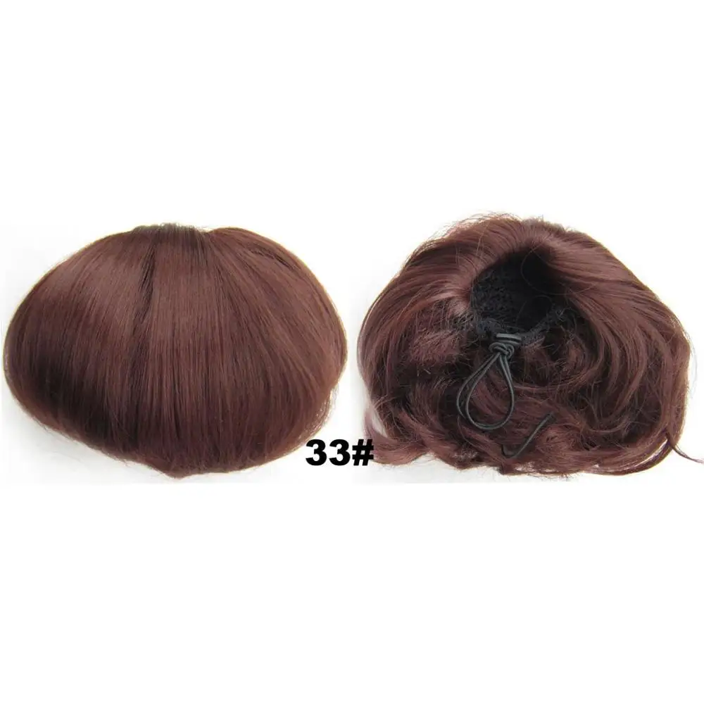 Delice женский Синтетический прямой шиньон с зажимом в шнурке Хепберн волосы булочка пончик волос кусок - Цвет: #33