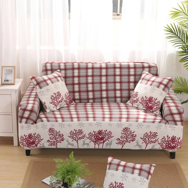 Sofa Covers Elastic Spandex Printed Plaid Slipcovers Sofa Covers Elastic Spandex Printed Plaid Slipcovers Furniture Protector Cover For Living Room Office V20