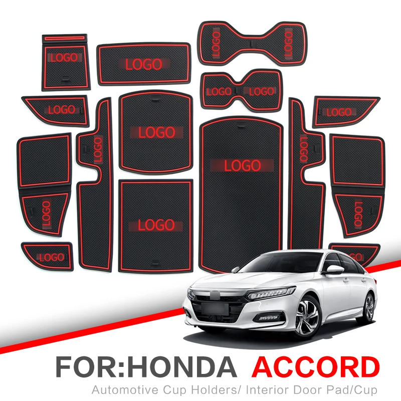 

ZUNDUO Gate slot pad Mat For HONDA ACCORD 2008-2018 8th 9th 10th Car Door Groove Non-slip Mats Interior Door Pad/Cup Mat