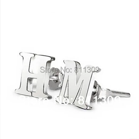 

Free Shipping New Fashion Beautiful Sterling Silver Letter Earrings