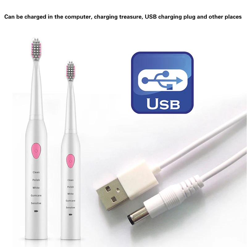 Sonic электрическая зубная щетка 4 насадки 5 режимов очистки USB зарядное устройство зубная щетка электрическая зубная щетка lansung U1 обновленная Щетка 5