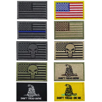 

Bundle 10 pieces USA Flag Patches Thin Blue Line Tactical American Flag US United States of America Military Morale Patch Set