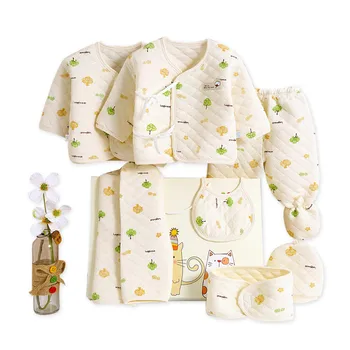 

7 PCS/set 0-6M Newborn Baby Clothing Set Baby Boy Girl Spring Clothing 100% Cotton Cartoon Underwear Baby's Sets,Gift