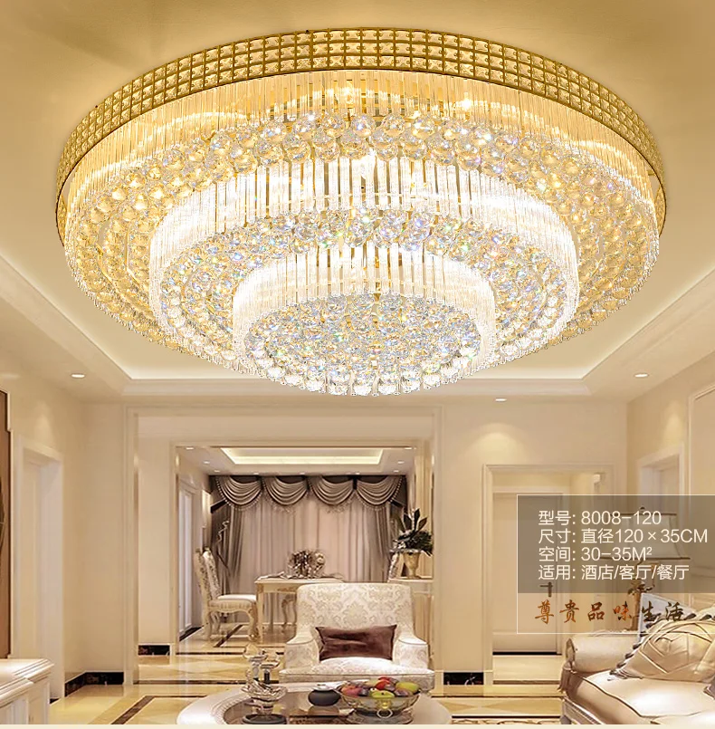 Современный минималистичный светодиодный круглый хрустальный потолочный светильник атмосферное освещение для гостиной, ресторана, спальни