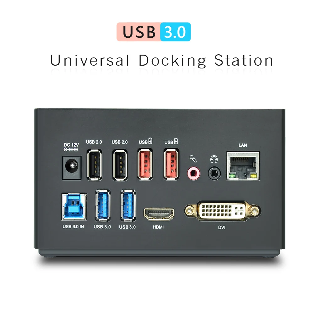  Universal Docking Station Wavlink External USB 3.0 Dual Video DisplayLink USB HUB Full HD 1080P 204