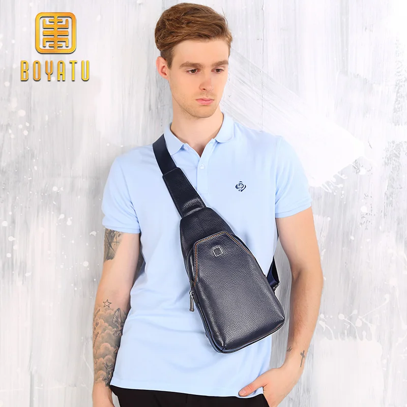 

Fashion Genuine Leather Crossbody Bags men casual messenger bag Small Brand Designer Male Shoulder Bag