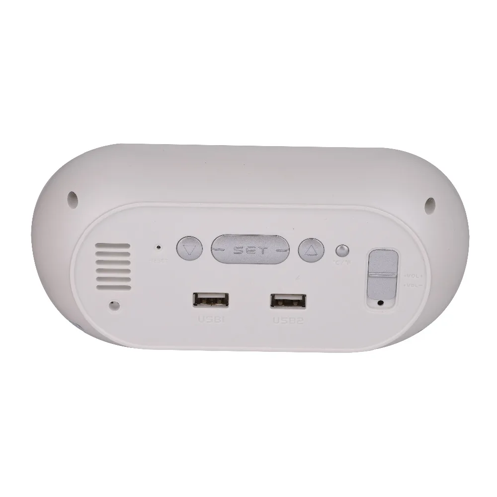 Buy Digital Alarm Clock Portable Mirror HD LED Display with Time Humidity Temperature Display Function USB Port Charging