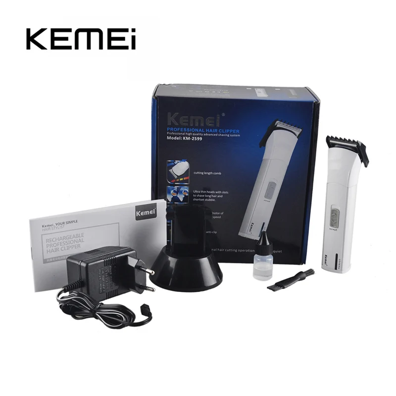 

KEMEI KM-2599 barber Electric Hair Clipper beard Trimmer Rechargeable Shaver Razor Cordless Adjustable Clipper with Comb