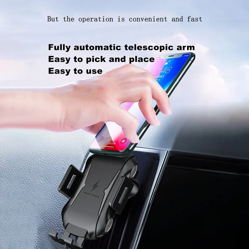 Wireless Charger For iPhone XR XS Max X Intelligent Sensor Fast Wireless Charging USB Car Charger Holder For Samsung /HUAWEI